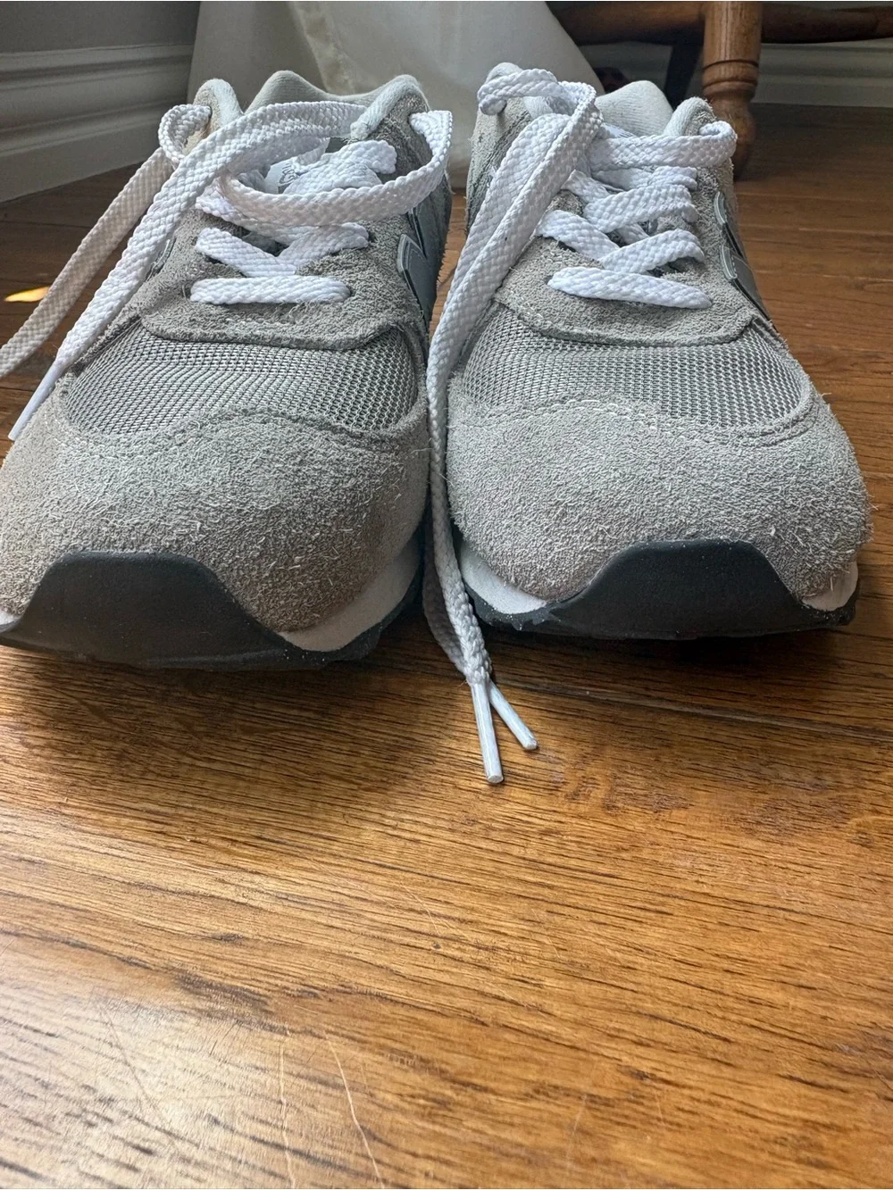 New Balance Kids Grey Suede & Mesh 574 Lace Sneakers